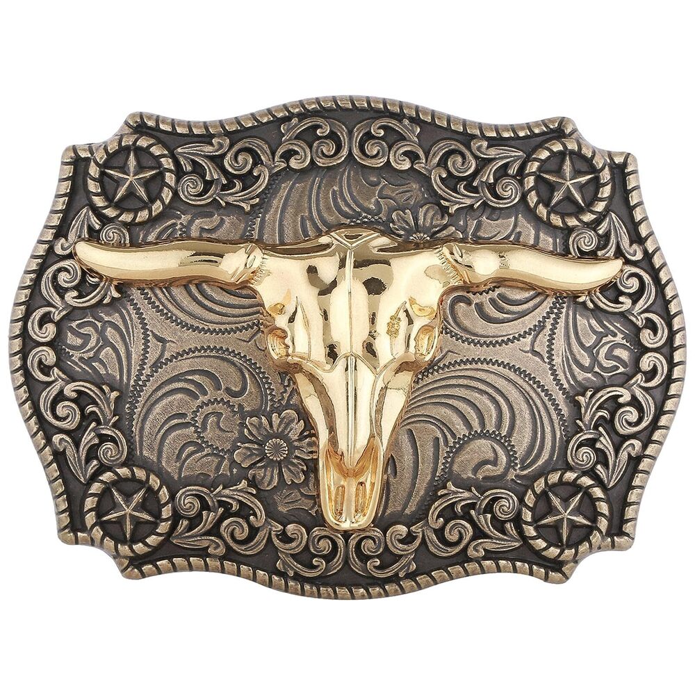 3526 Longhorn Bull Cowboy Belt Buckles Western Belt Buckle Rodeo Durable